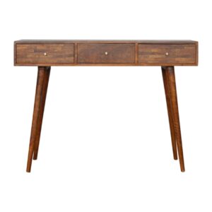 3 Drawer Mixed Chestnut Console Table