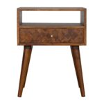 Assorted Chestnut Bedside with Open Slot