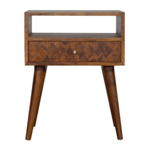 Assorted Chestnut Bedside with Open Slot