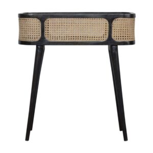 Table with Ash Black Rattan Tray