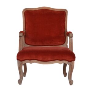 Velvet in Brick Red French Fashion Chair