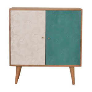 Elegant Teal and White Acadia Cabinet