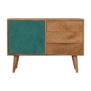 Elegant Teal Cabinet by Acadia with Functional Drawers
