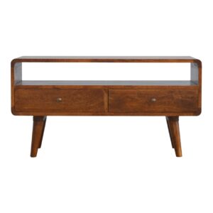 Chestnut-Curved Media Unit