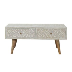 Taupe Floral Bone Coffee Table