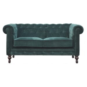 Emerald Green Chesterfield Sofa with Velvet