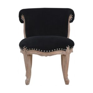 Black Velvet Chair with Studs