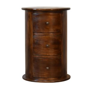Artisan's Chestnut Drum Chest with 3 Drawers