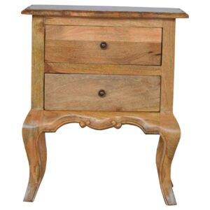 Mango Wood Three-Drawer Bedside Table