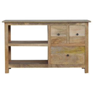 Three-drawer media unit in a country style