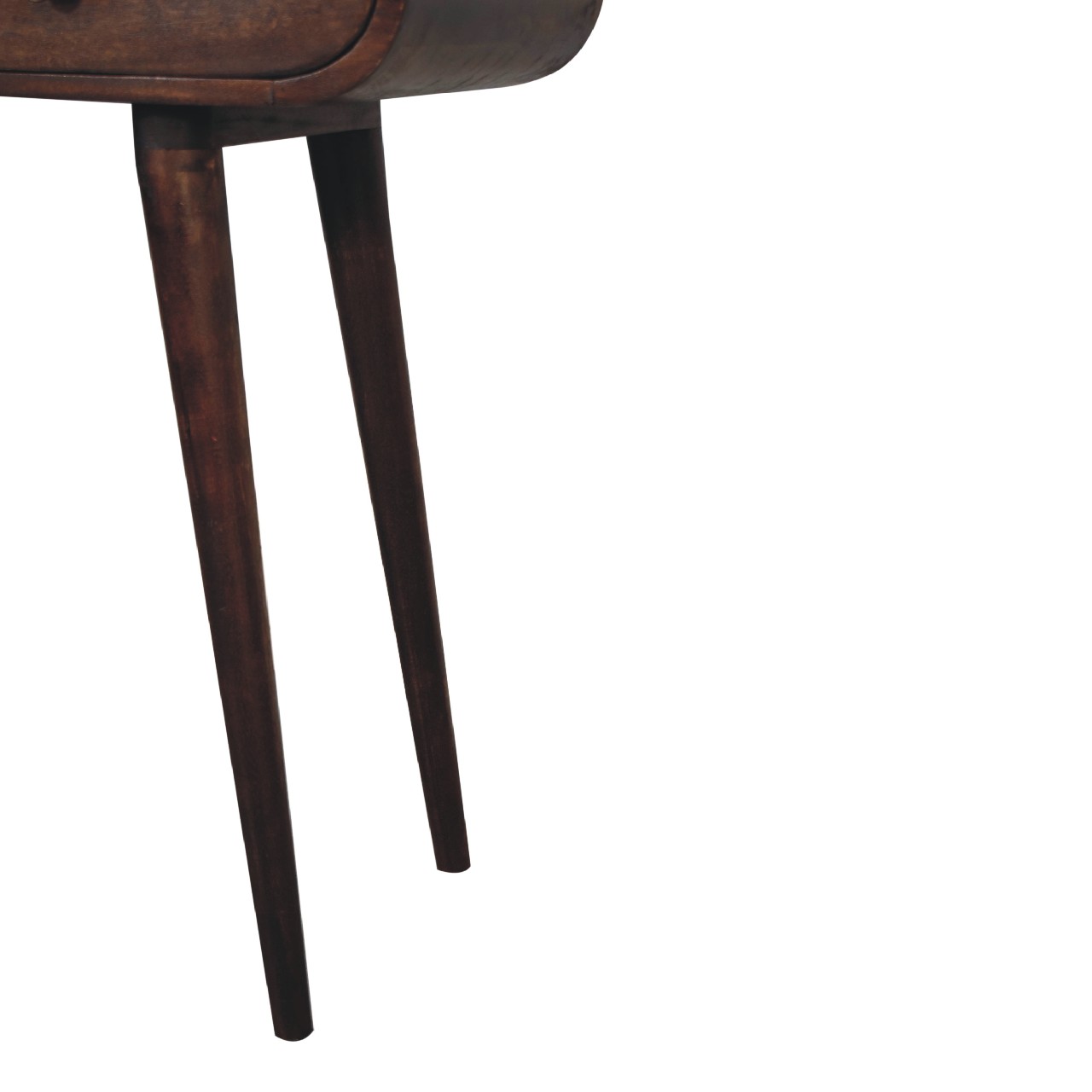 walnut curved edge console table