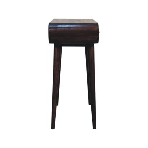 walnut curved edge console table