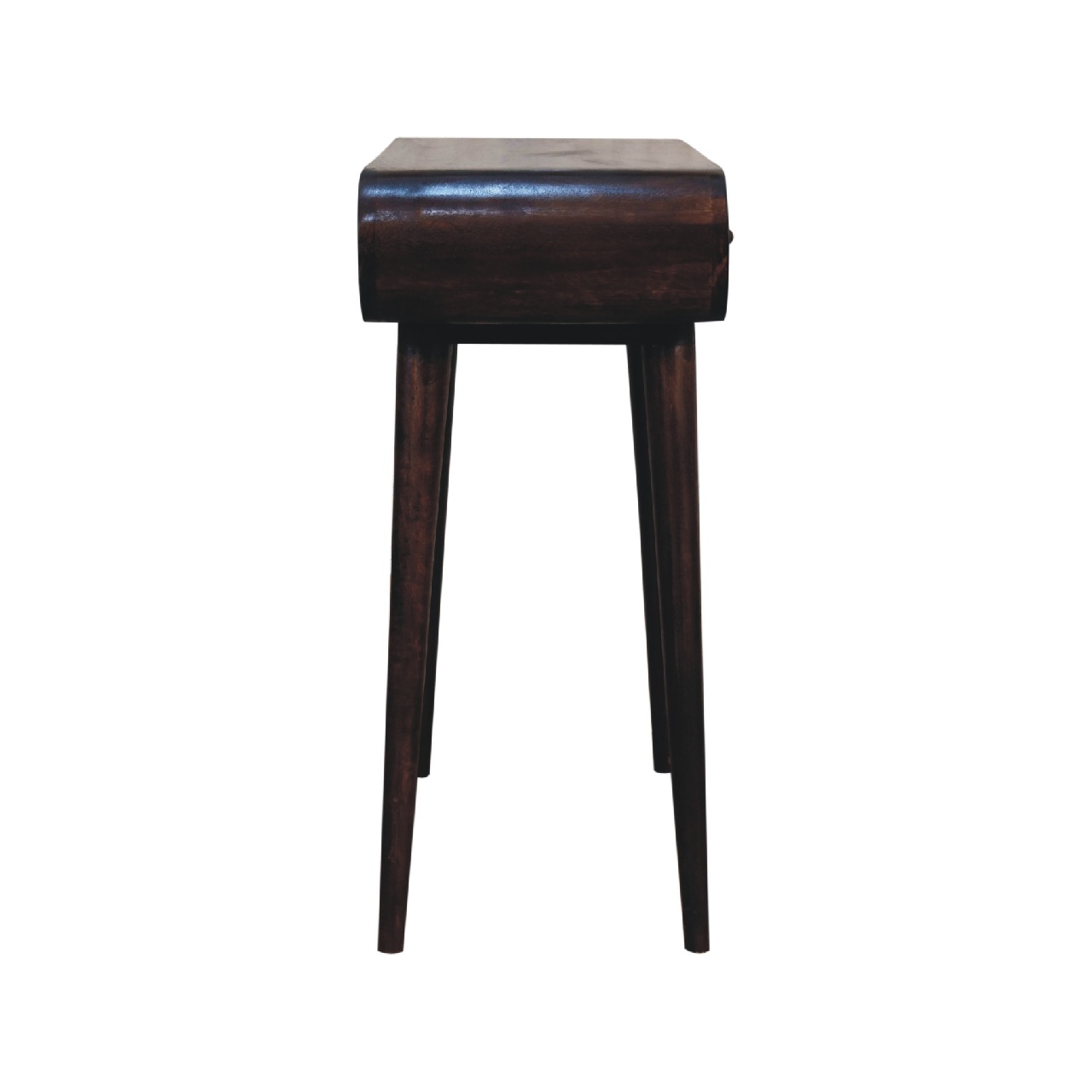 walnut curved edge console table