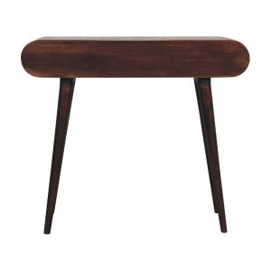 walnut curved edge console table
