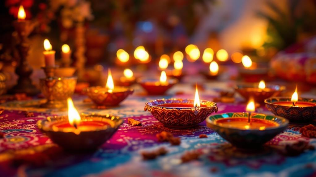 festive lighting with diyas