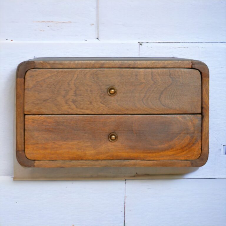 Floating Curved Chestnut Bedside