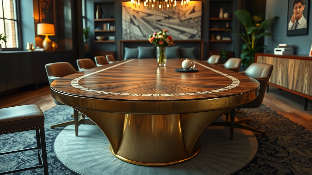 Custom Brass Inlay Tables Elevate Spaces