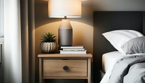 wooden bedside cabinet