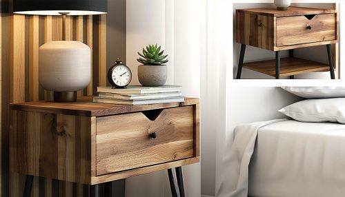 bedside table in wood