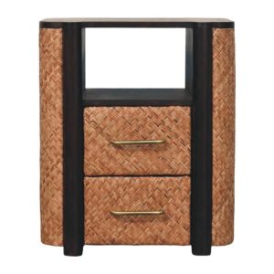 rattan curve edge nightstand