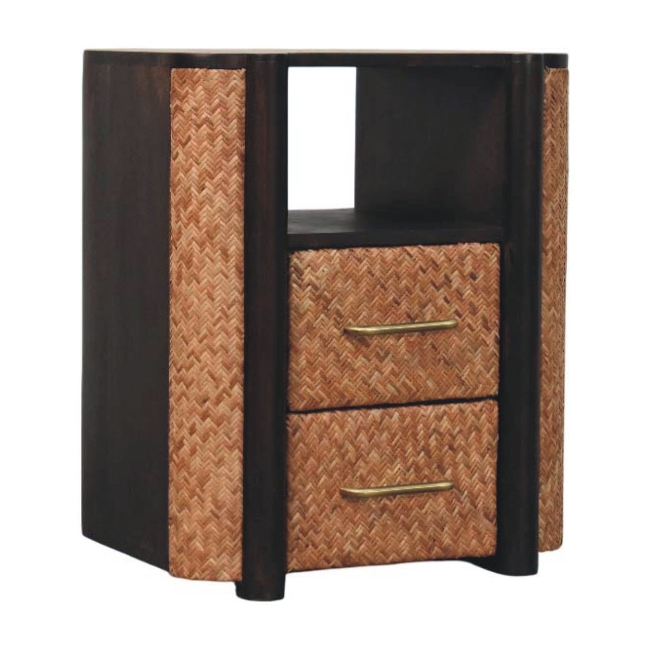 rattan curve edge nightstand