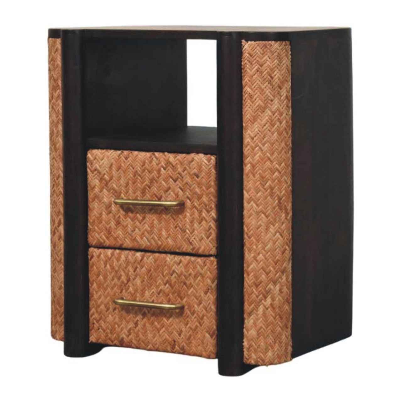rattan curve edge nightstand