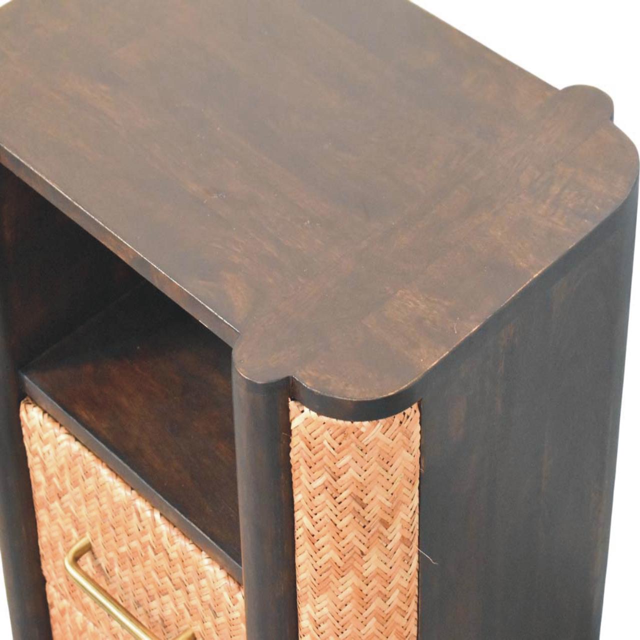 rattan curve edge nightstand