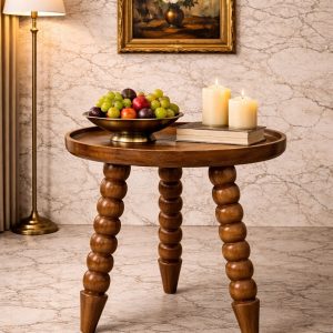 spindle tray side table