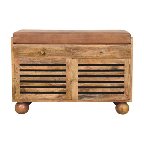 Oakridge Leather Shoe Cabinet