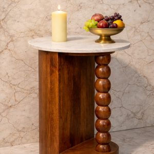 marble top spindle side table