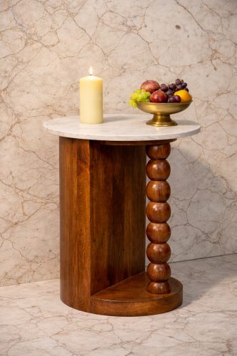 marble top spindle side table