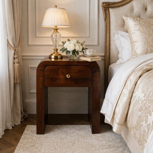 Curved Bedside Table