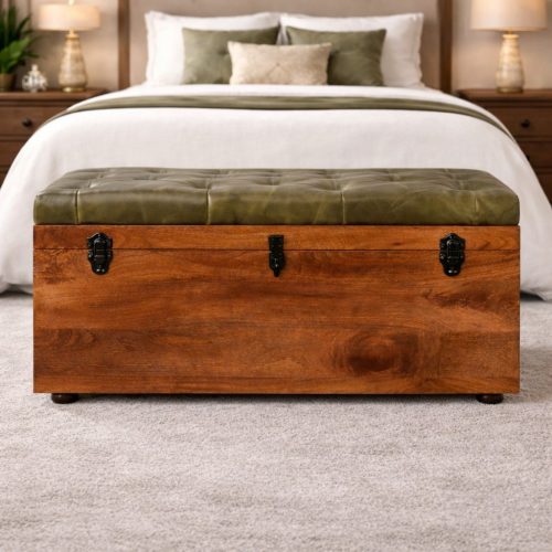 Roasted Almond Storage Trunk Bench