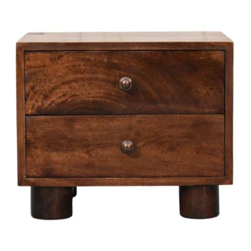 California Walnut Two Drawer Bedside